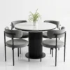 aura-modern-marble-dining-set-with-4-velvet-chairs Luxury Marble Top Dining Set with 4 Velvet Chairs