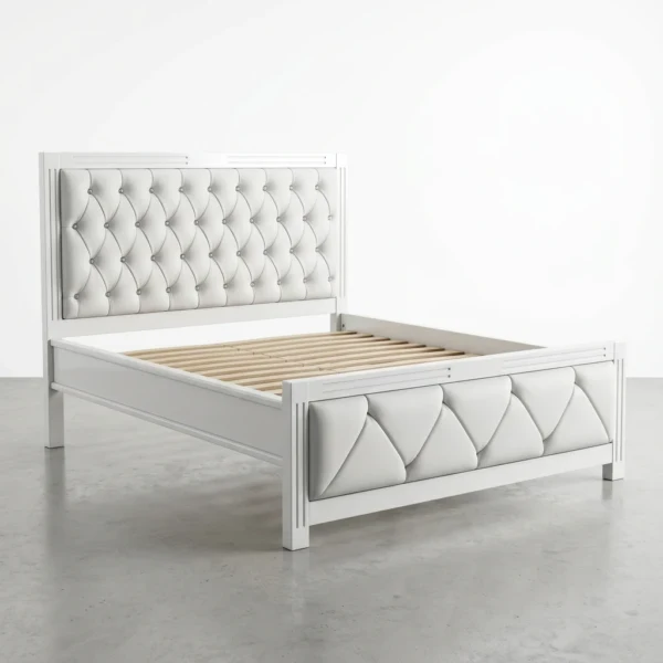 elegant-tufted-bed-frame-with-diamond-stitching Modern Tufted Upholstered Bed Frame