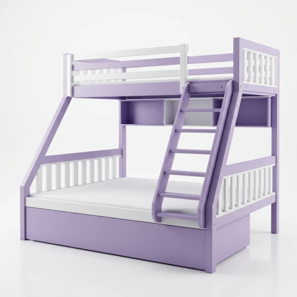 White Pine Twin Over Full Bunk Bed with Storage