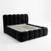 modern-black-velvet-tufted-platform-bed-frame Modern Velvet Tufted Platform Bed Frame