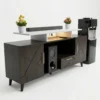 Modern Wood TV Stand with Floating  Shelf