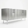 Fluted TV Stand with Gold Accents