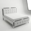 modern-geometric-tufted-platform-bed-frame Modern Tufted Upholstered Bed Frame