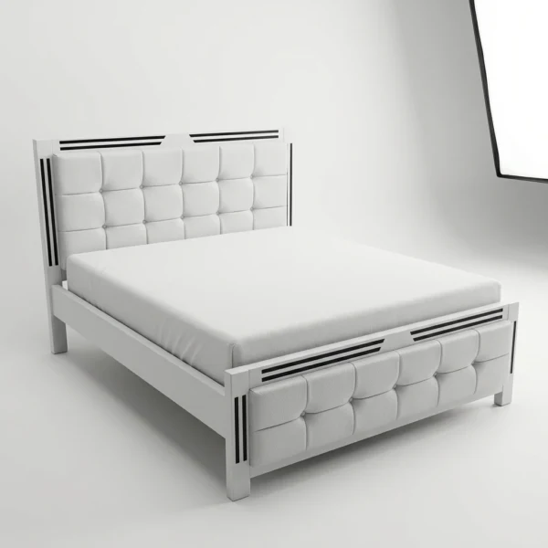 modern-geometric-tufted-platform-bed-frame Modern Tufted Upholstered Bed Frame