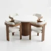 Modern Fluted Wood 5-Piece Dining Set