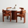Modern Fluted Wood 5-Piece Dining Set