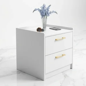 modern-white-2-drawer-nightstand-with-gold-hardware (1) Modern White 2-Drawer Nightstand with Gold Handles