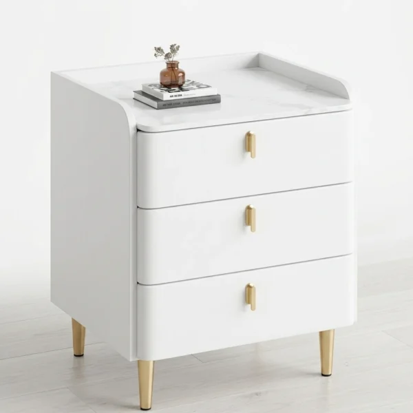 Modern Nightstand with Marble Top