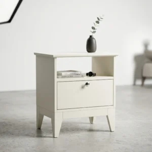 Modern Matte Black Studio Nightstand Minimalist White Nightstand