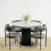 refined-image (5) Luxury Marble Top Dining Set with 4 Velvet Chairs