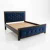 royal-velvet-tufted-bed-frame-with-gold-accents Modern Tufted Upholstered Bed Frame
