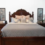Classic Mahogany Carved King Bed Frame