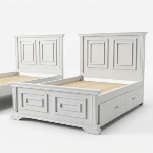 classic-white-wooden-storage-bed-frame Classic White Wooden Storage Bed Frame