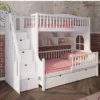 Solid Wood Twin Over Full Bunk Bed with Storage Stairs