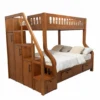Solid Wood Twin Over Full Bunk Bed with Storage Stairs